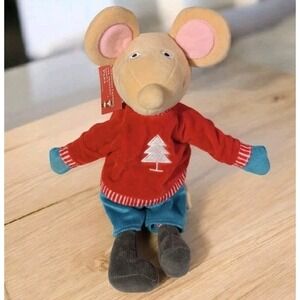 NWT World Market Plush Christmas Mouse Papa Rat Stuffed Animal Soft Toy 14" Cute